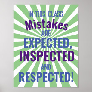Affiche In this class, Mistakes are Expected, Inspected
