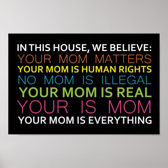 Affiche In this house we believe in yard sign meme (Devant)