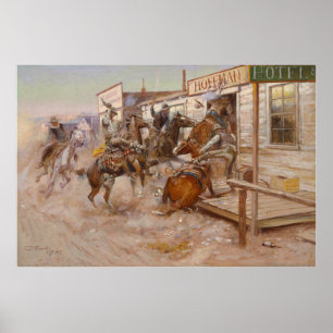 Affiche In Without Knoking par Charles Marion Russell