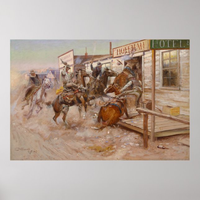 Affiche In Without Knoking par Charles Marion Russell (Devant)