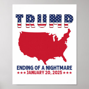 Affiche Inauguration 2025 Trump Élections Fin D'une Nuit E