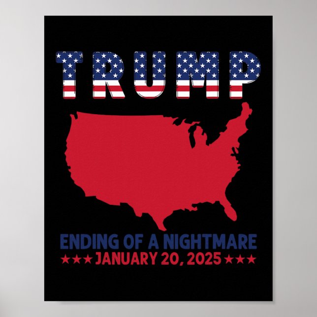 Affiche Inauguration 2025 Trump Élections Fin D'une Nuit E (Devant)