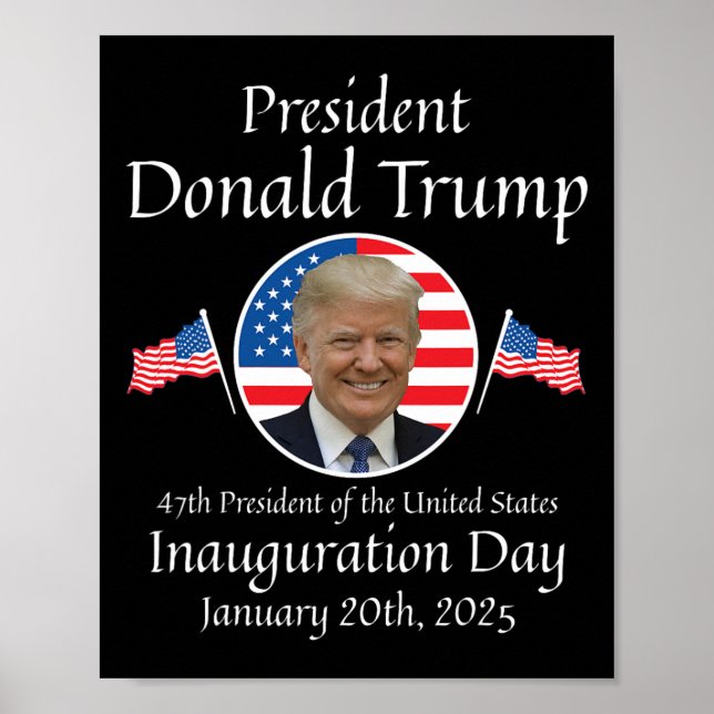 Affiche Inauguration de Donald Trump Jour 2025 47e Préside (Devant)