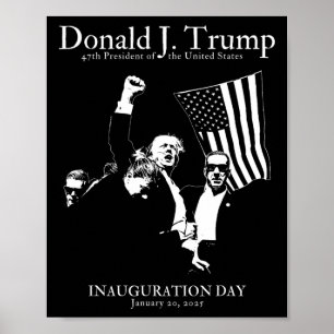 Affiche Inauguration du 47e président Trump Jour de méga É