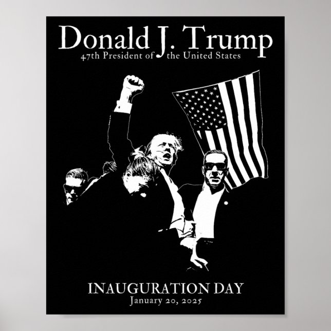 Affiche Inauguration du 47e président Trump Jour de méga É (Devant)