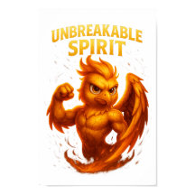 Incassable Spirit - Fiery Phoenix Cartoon IMPRIMER