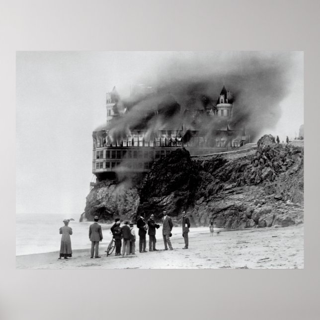 AFFICHE INCENDIE HISTORIQUE DE LA MAISON CLIFF À POINT LOB (Devant)