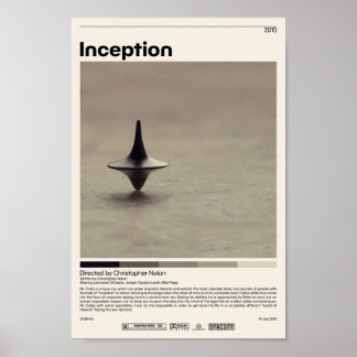 Affiche Inception Christopher Nolan Minimaliste Vint Film