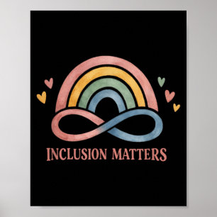 Affiche Inclusion Boho Rainbow Infini Acceptation de l'aut