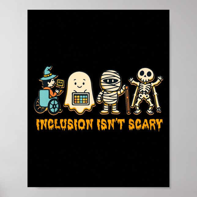 Affiche Inclusion Isn't Y Halloween Sped Teacher Women Men (Devant)