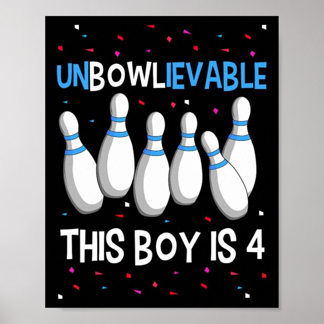 Affiche Incombable Ce Garçon Est 4 Anniversaire Fête Bowli (Devant)