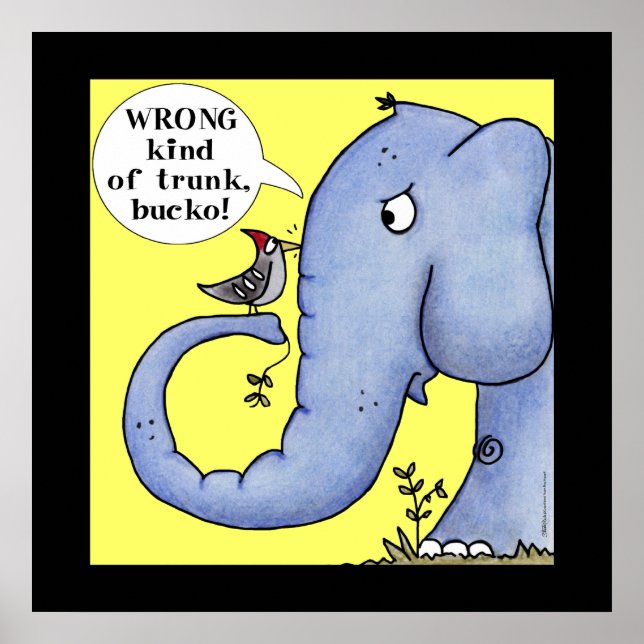 Affiche Incompréhension des éléphants et des pics (Devant)