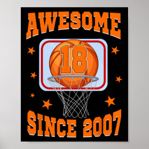 Affiche Incroyable 18 Ans Depuis 2007 18e Anniversaire Ske