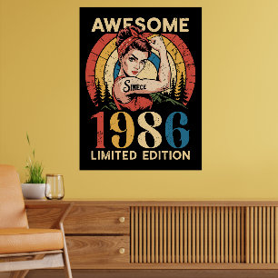 Affiche Incroyable depuis 1986 Vintage 40 ans Anniversaire