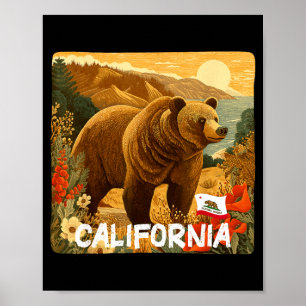 Affiche Incroyable ours de Californie dans la nature graph