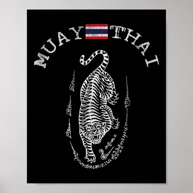 Affiche Incroyable Tigre de Kickboxing Muay Thai - Hommes  (Devant)