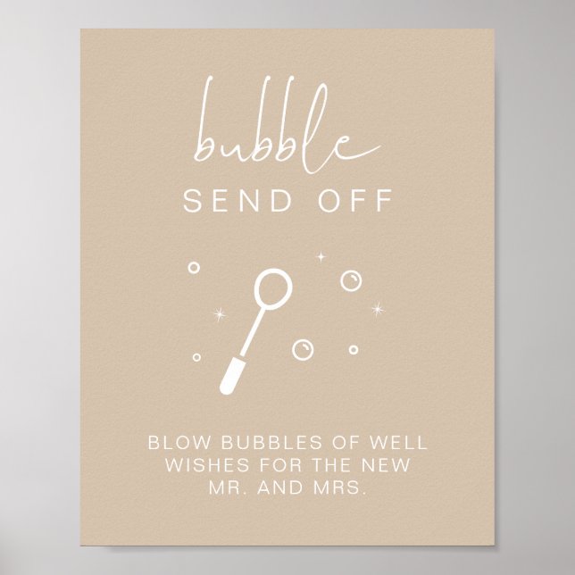 Affiche INDE Bulle beige Bohème Envoyer Signal Mariage (Devant)