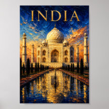 Inde : Lever de soleil sur le Taj Mahal Art Souven