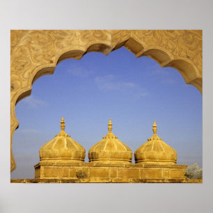Affiche Inde, Rajasthan, Jaisalmer. Dômes en grès