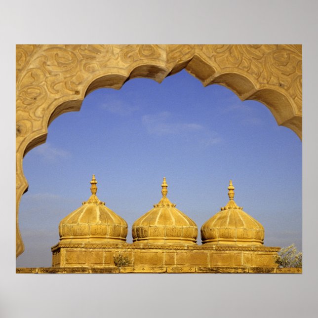Affiche Inde, Rajasthan, Jaisalmer. Dômes en grès (Devant)