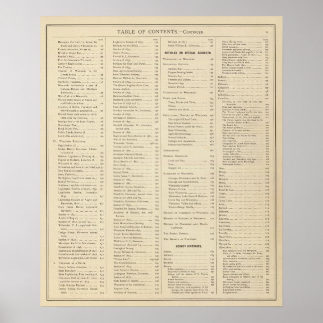 Affiche Index des atlas historiques du Wisconsin page (Devant)