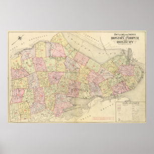Affiche Index Map of Boston