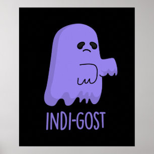 Affiche Indi-gost Funny Halloween Indigo jeu d'enfant noir