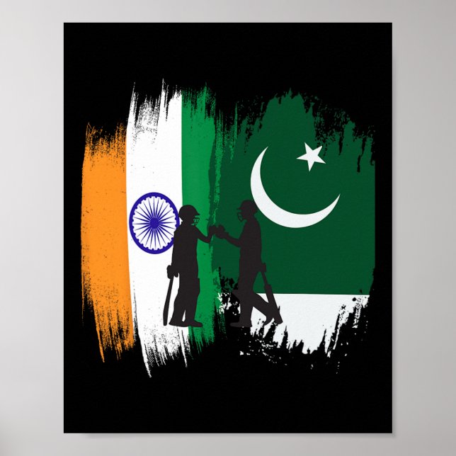 Affiche India And Pakistan Cricket Patriotic Gift For Fina (Devant)