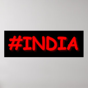 Affiche "#India" Joli design. Commandez dès maintenant
