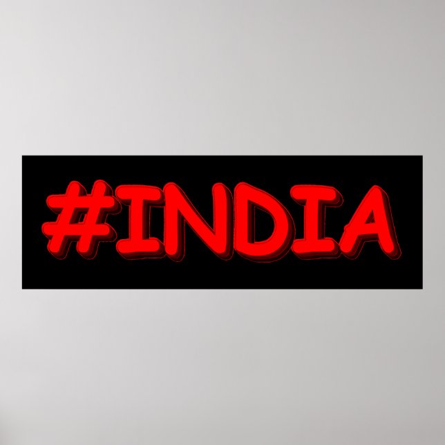 Affiche "#India" Joli design. Commandez dès maintenant  (Devant)