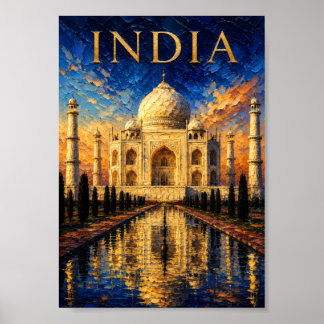 Affiche India: Sunrise Glow Taj Mahal Art Souvenir