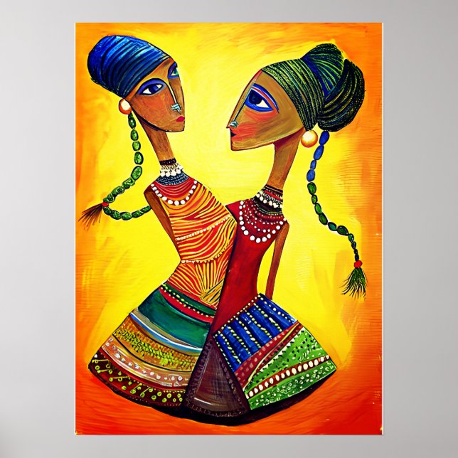 Affiche Indian Girls Dancing : Art Indien (Devant)