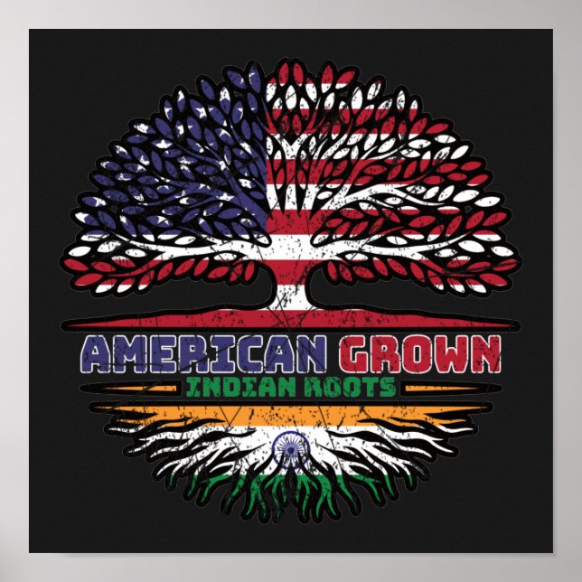 Affiche Indian India US American États-Unis Tree (Devant)