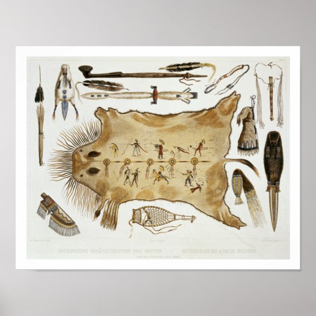 Affiche Indian Utensils and Arms, plate 21 from Volume 2 o (Devant)