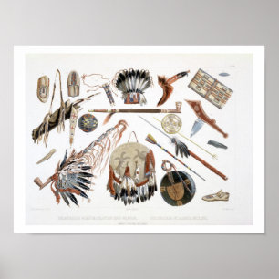 Affiche Indian Utensils and Arms, plate 48 from Volume 2 o