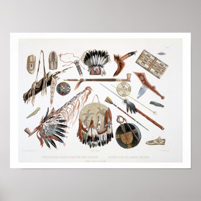 Affiche Indian Utensils and Arms, plate 48 from Volume 2 o (Devant)