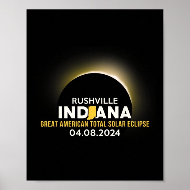 Affiche Indiana Dans Total Solaire Eclipse 2024 (Devant)