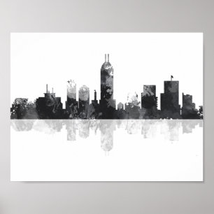 AFFICHE INDIANA, INDIANAPOLIS SKYLINE