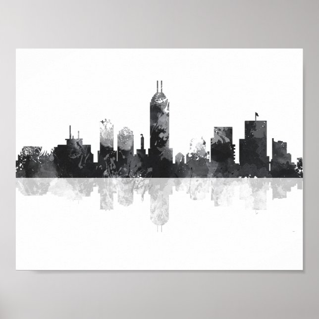 AFFICHE INDIANA, INDIANAPOLIS SKYLINE (Devant)