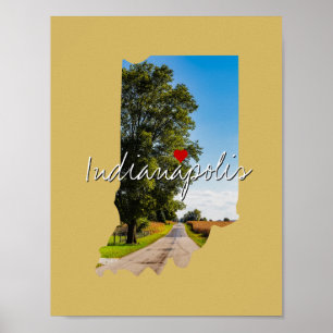 Affiche Indiana State Photo insert and town name