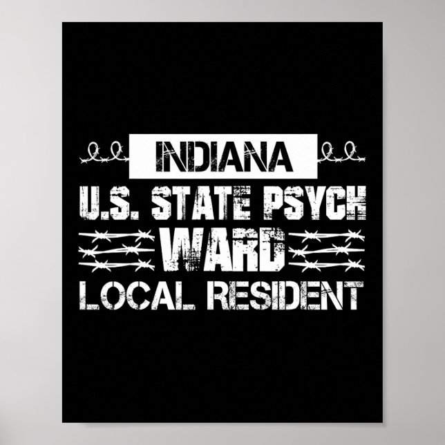 Affiche Indiana U.S. Inmate Psych Ward County State Jail H (Devant)