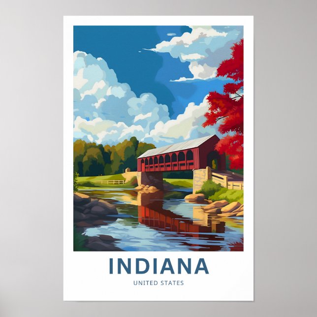Affiche Indiana United States Travel Print (Devant)