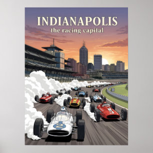 Affiche Indianapolis, capitale mondiale de la course