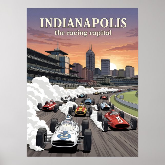 Affiche Indianapolis, capitale mondiale de la course (Devant)