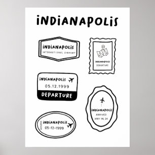 Affiche Indianapolis - Collection Timbres de Voyage