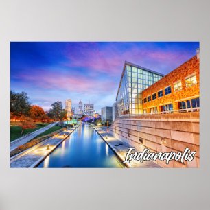 Affiche Indianapolis, Indiana, Canal Walk