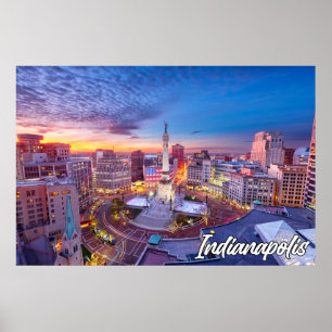 Affiche Indianapolis, Indiana, États-Unis