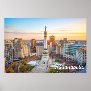 Affiche Indianapolis, Indiana, États-Unis