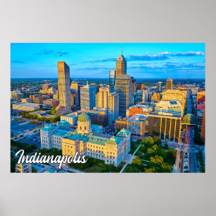 Affiche Indianapolis, Indiana, États-Unis