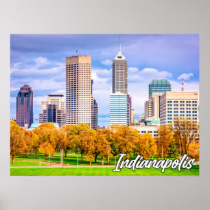 Affiche Indianapolis, Indiana, États-Unis